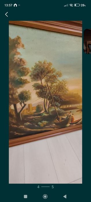 Tablou semnat vechi, peisaj. Pictura in ulei