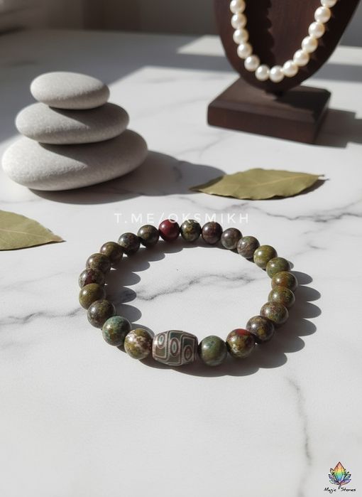 Бусина ручной работы. Дзи. Тибет.