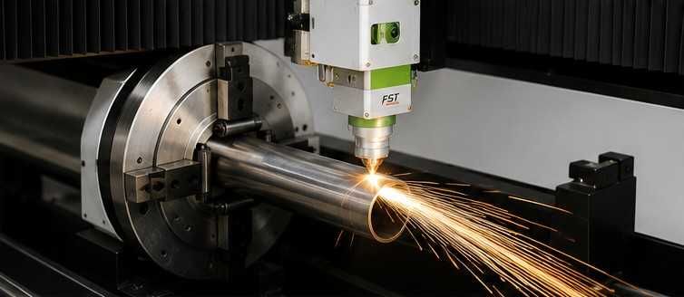 Mașină debitare laser pentru țevi metalice FST-6024, 6 metri, Ø10-240 mm, nouă