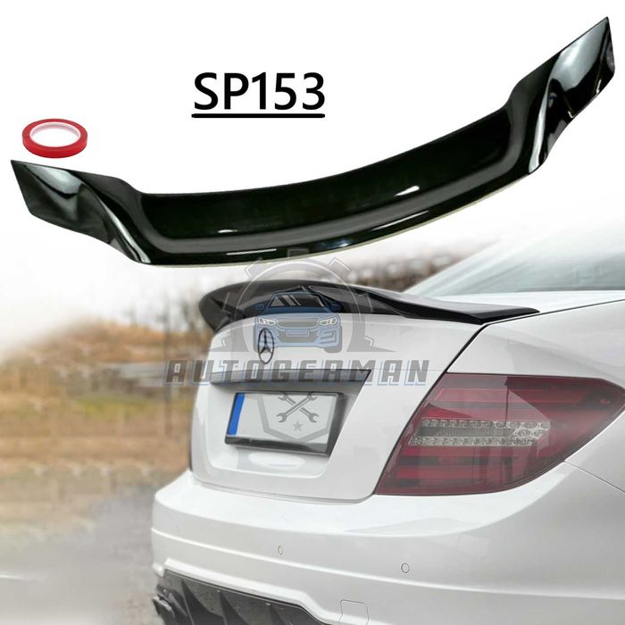 Лип спойлер Mercedes C class W204 багажник R style черен гланц