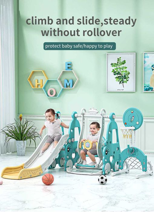 Игровая площадка для детей 5 в 1: качели, горка, бассейн, спорт dm8