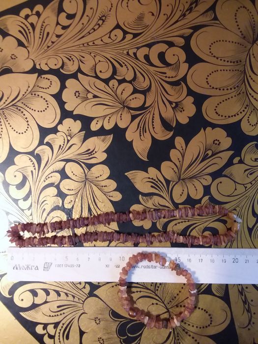 Янтарные бусы с браслетом