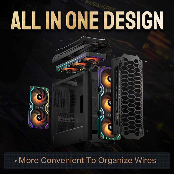 AsiaHorse Ventilator carcasa PC 3în1,ARGB 120 mm 56 LED adresabile,PWM