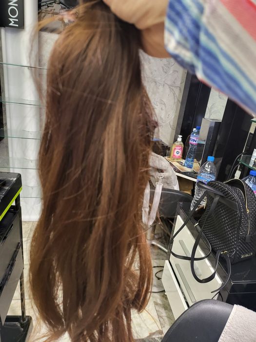 Естествена коса, два двойни реда.