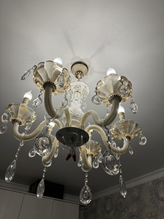 Люстра керамика+хрусталь