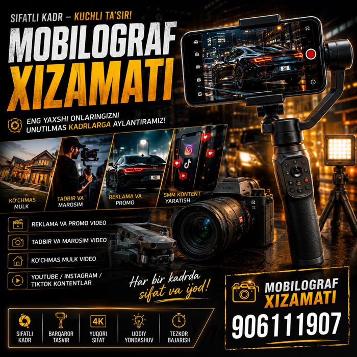Mobilograf va targetolog va marketing xizmati toshkent shahar bo’ylab