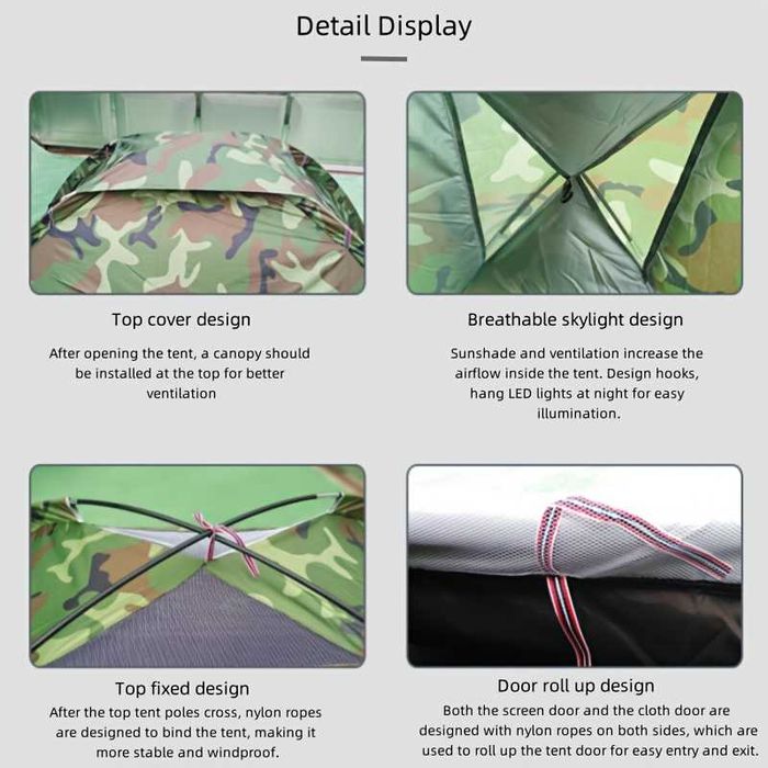 Нова 4 местна палатка камуфлажна палатка за къмпинг за 4 човека