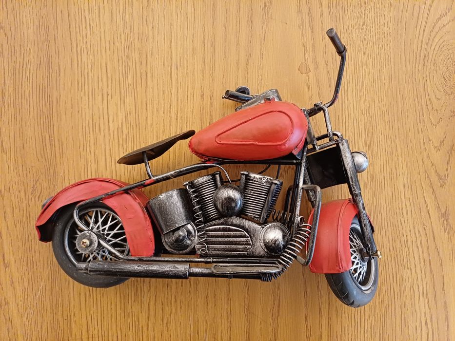 Motocicleta vintage metal macheta figurina jucarie 29cm, retro, mare