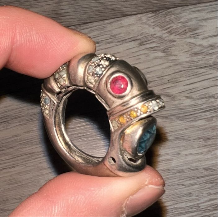 Серебряное кольцо массивно типа , ручной работы