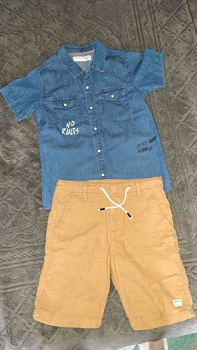 Camasa cu capse/pantalon scurt (122-128)6-7 ani Minotti/H&M