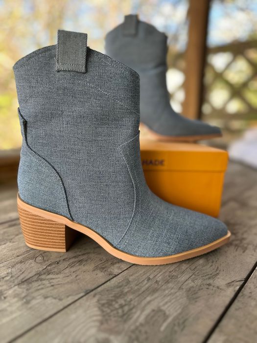 сапоги казаки джинсовые