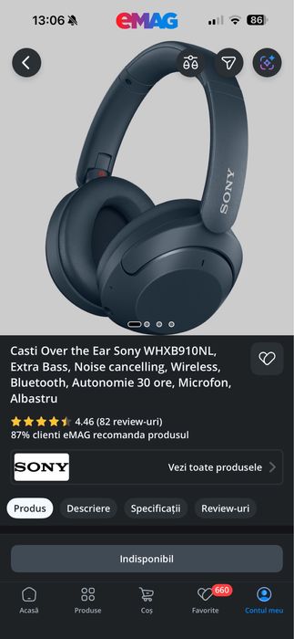 Sony. WHXB910NL Extra Bass