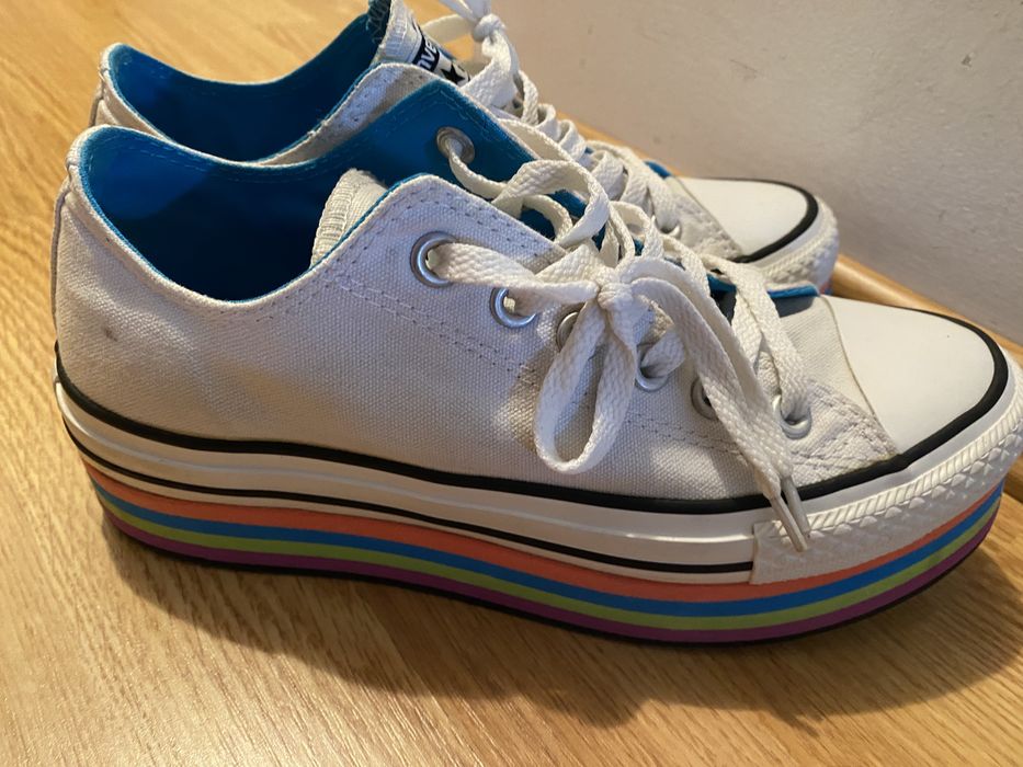 Converse All Star rainbow platforma marimea 37.5