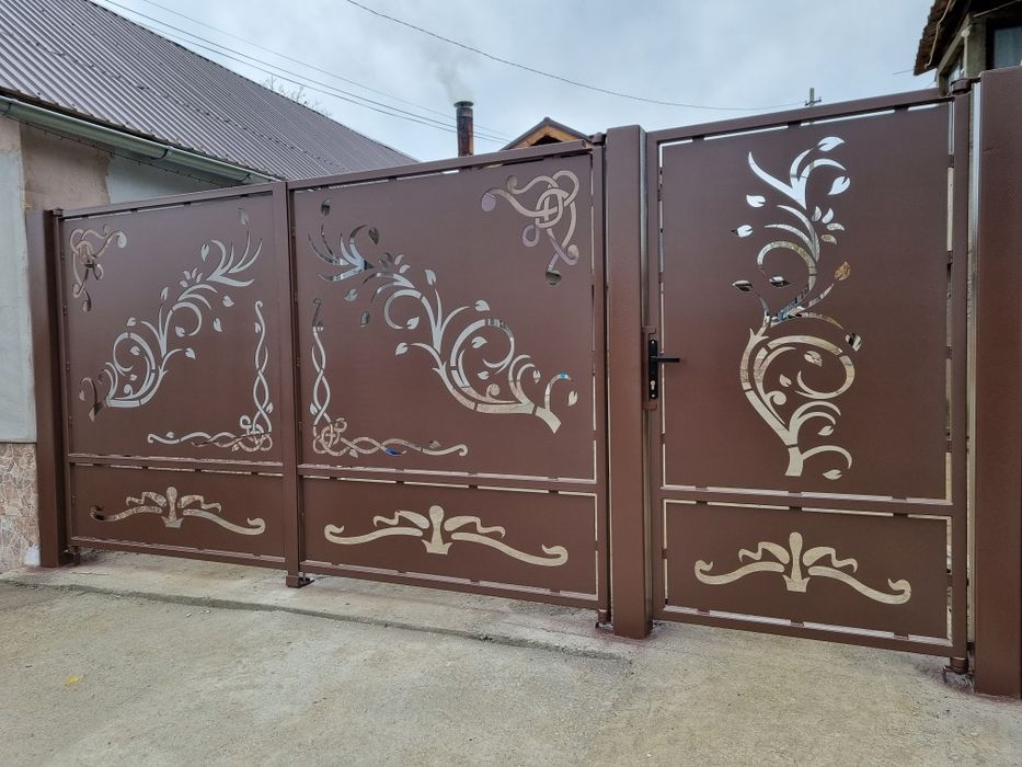 Porți si panouri de gard din tabla debitata cu plasma cnc