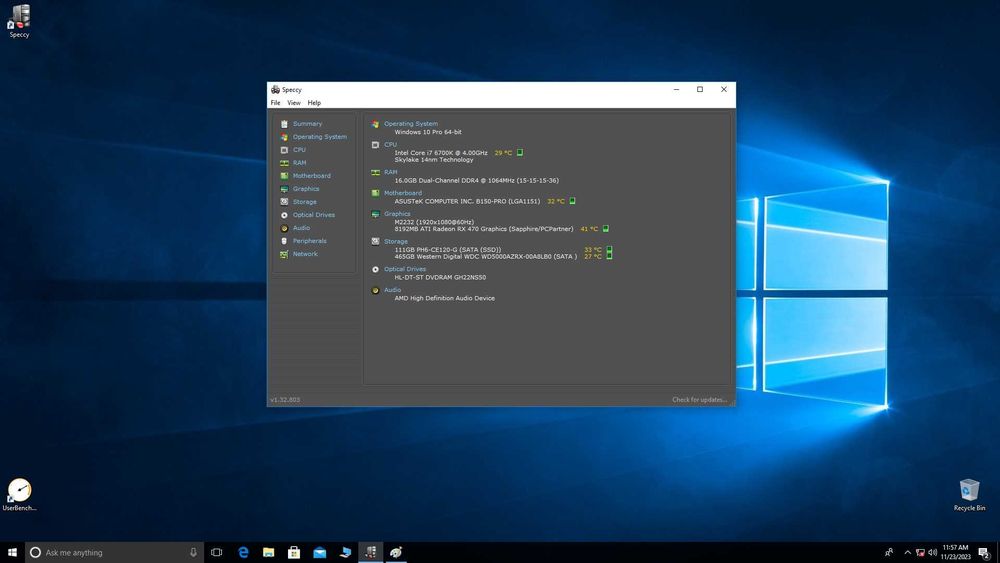 Геймърски компютър Asus B150 Intel I7 6700K 16GB RAM Radeon RX470 8GB