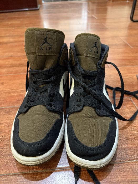 JORDAN 1 mid "olive toe"