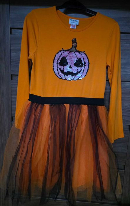 Rochie Halloween dovleac paiete reversibile LC Waikiki 8-9 ani (128-134 cm)