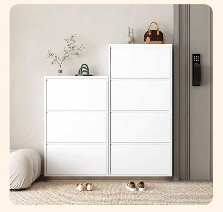 Настенный металлический обувной шкаф/Компактный обувной шкаф из стали