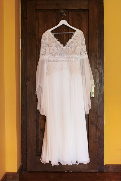 Rochie de mireasa - stil boem, matase naturala