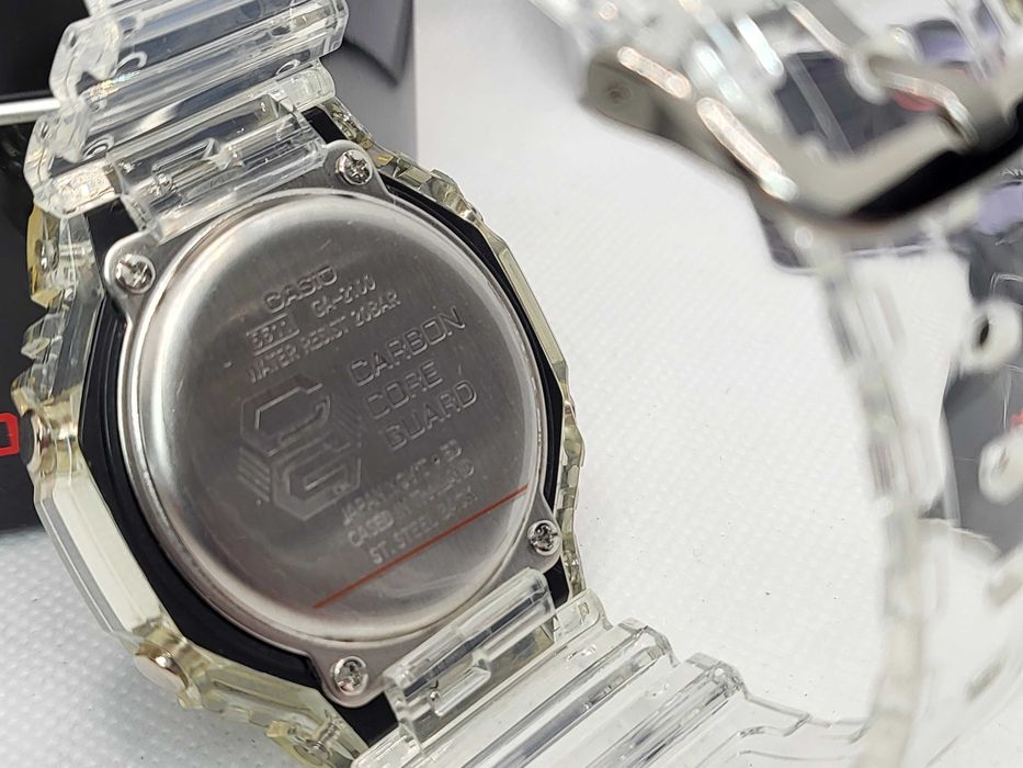 Ceas Sport Casio g shock ga 2100 Transparent jellyfish Skeleton yellow, Nou,Garantie 2 ani