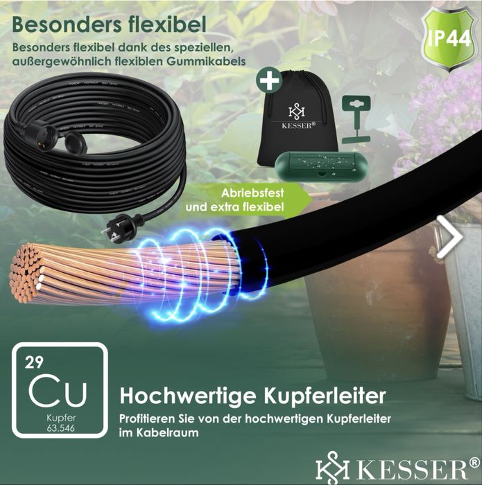 KESSER® удължителен кабел със защитна капачка