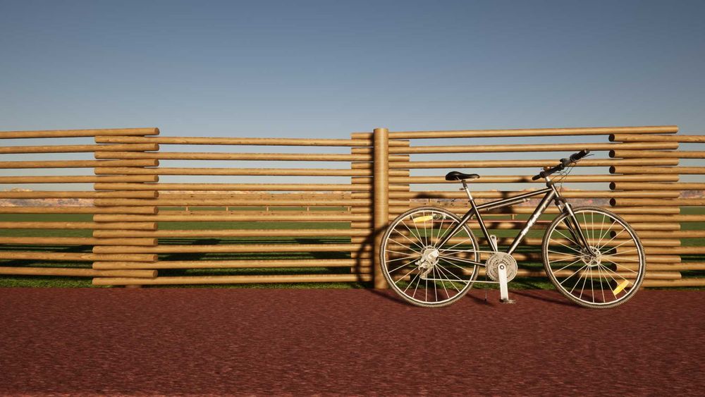 Gard-pavilion pietonal din lemn rotund intercalat Rondeko - MODEL NOU!