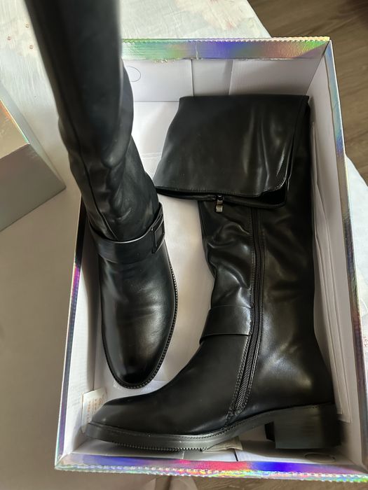 Новые кожаные ботфорты