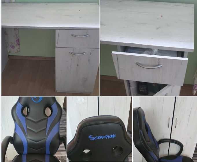 Ученическо бюро и геймърски стол общо 100 евро. Намират се в София.