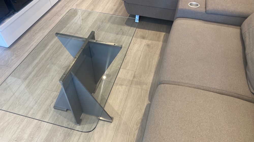 Vand masa  cafea metal si sticla design unic