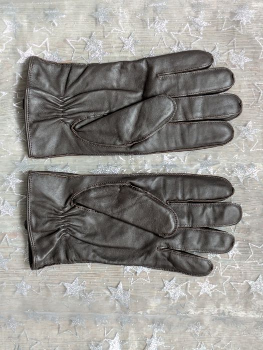 Мъжки кафяви кожени ръкавици