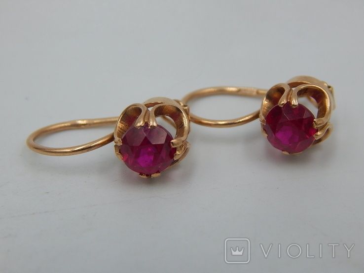 Советские серьги 583 пробы