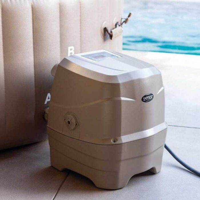 Jacuzzi gonflabil PureSpa Deluxe Bubble Intex 28426EX, 196x196xH71cm, Sahara, PVC, 4 locuri - RESIGILAT