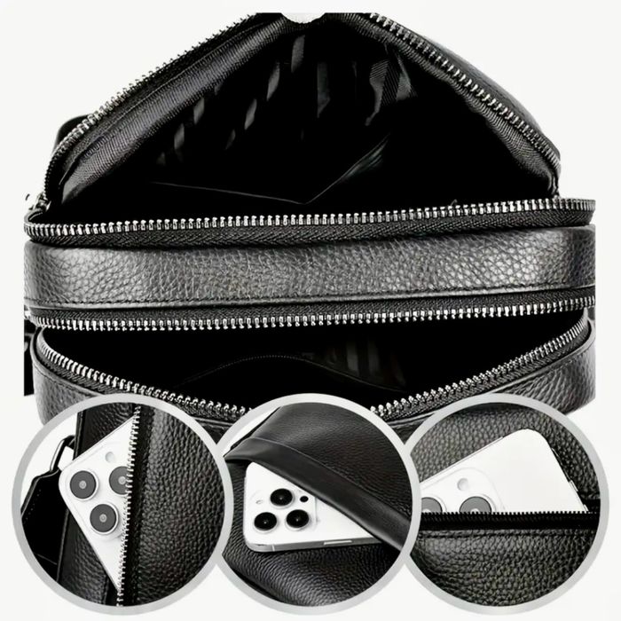 Мъжка кожена чанта с голяма вместимост/Елегантна и Стилна -10%Промоция