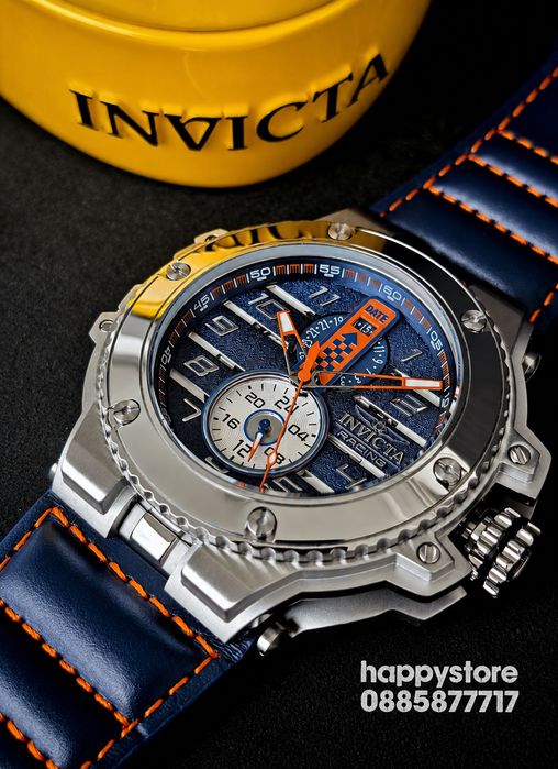 INVICTA Racing Downforce silver/blue 56 mm, Инвикта нов ръчен часовник