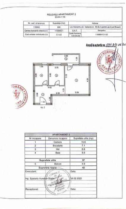 Vand garsoniera cu gradina 50 mp Sanpetru Residence!