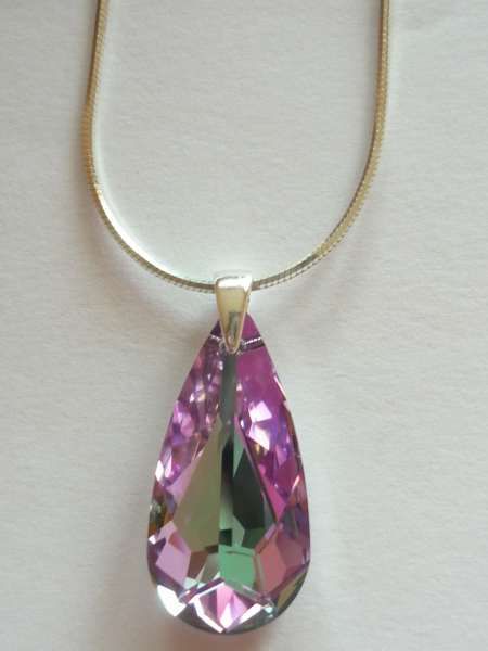 Сваровски - капка Tear Drop със сребърен държач - за Свети Валентин и