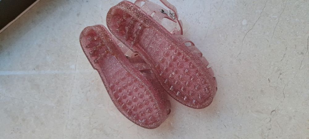 Sandale Mini Melissa Roz cu sclipici, parfumate, mar. 28-29, 11uk noi
