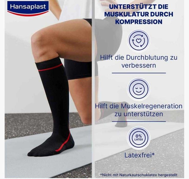 Спортни компресионни чорапи S/M размер HANSAPLAST