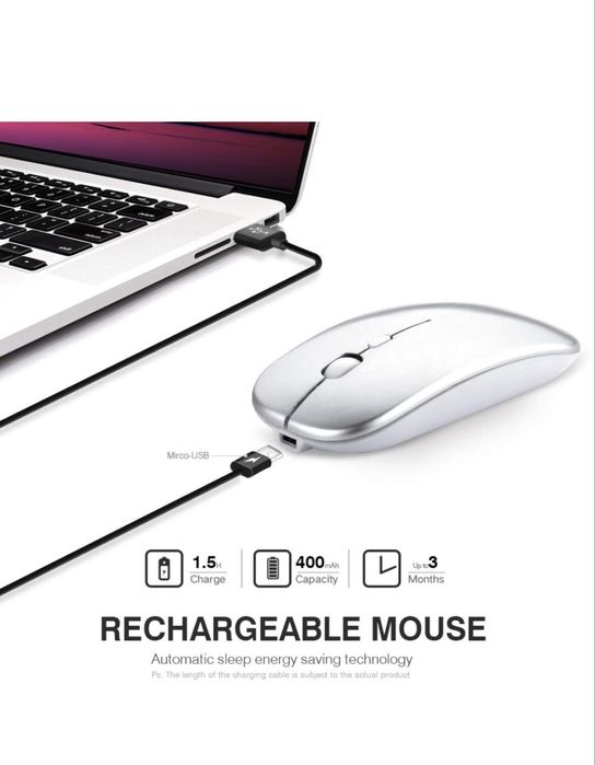 Бежична мишка със зареждащо устройство + подарък поставка