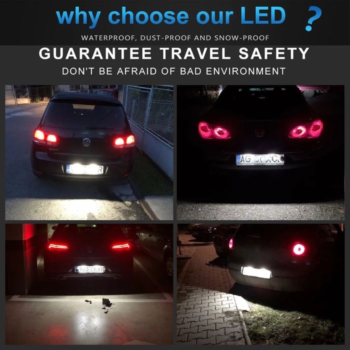 Set de 2 lămpi cu led pentru număr auto