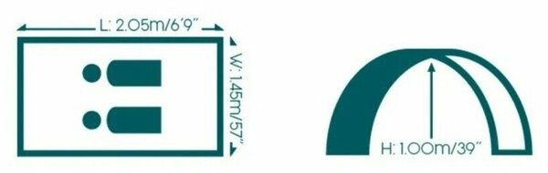 145 см x 205 см x 100 см палатка Cooldome 2 /12