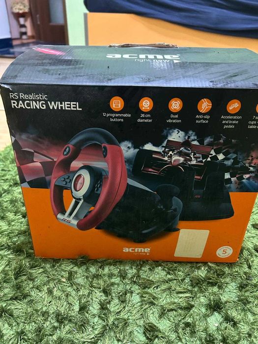Volan Gaming ACME RS Realistic Racing Wheel cu Pedale - Pentru PC