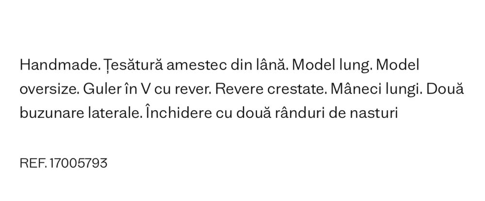 Vând palton Mango( colecție nouă), purtat o singură dată, marimea S