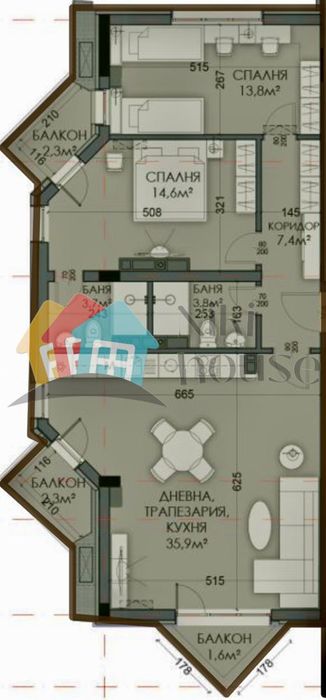 Продава се Тристаен апартамент в Варна, Виница - 125 кв.м за 1752 €/кв.м - Снимка #3