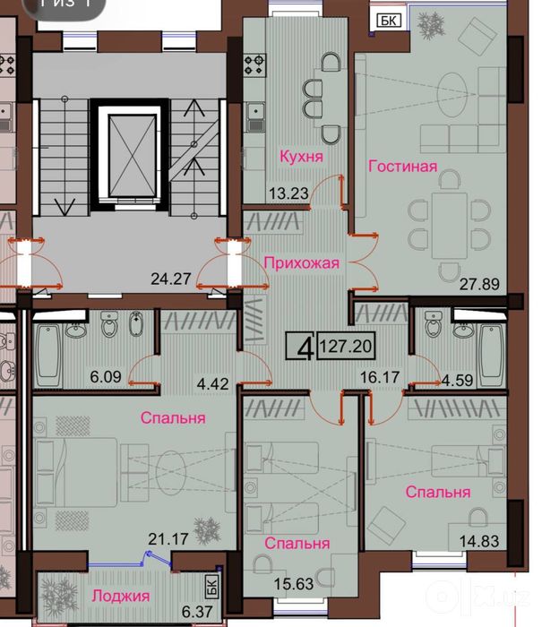 Габус Мирабадский район 4х ком 127.20м2 Продается