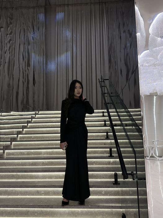 черное вечерное платье 8500тг