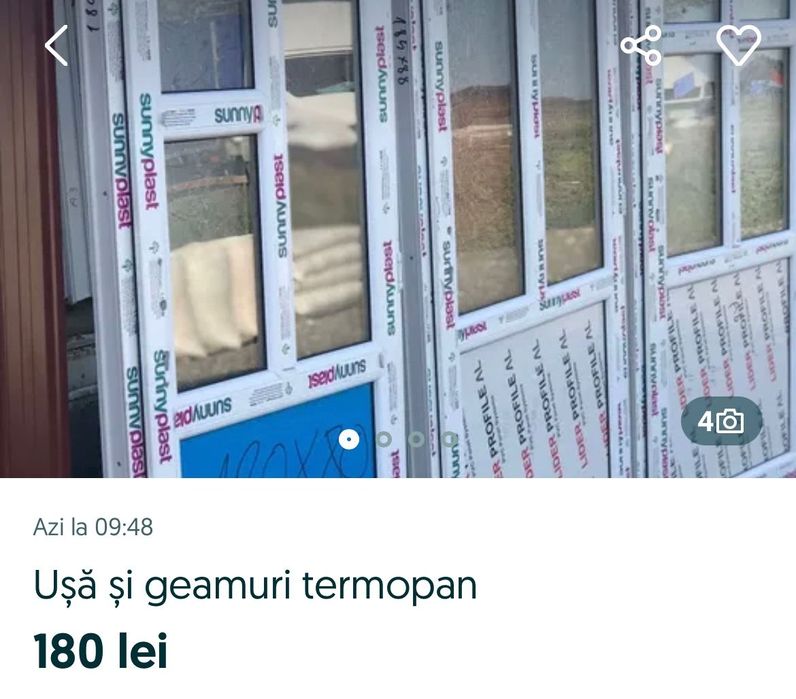 Vindem termopane și tablă de acoperiș