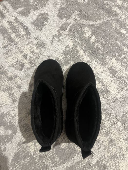 Угги черный, эко замша,