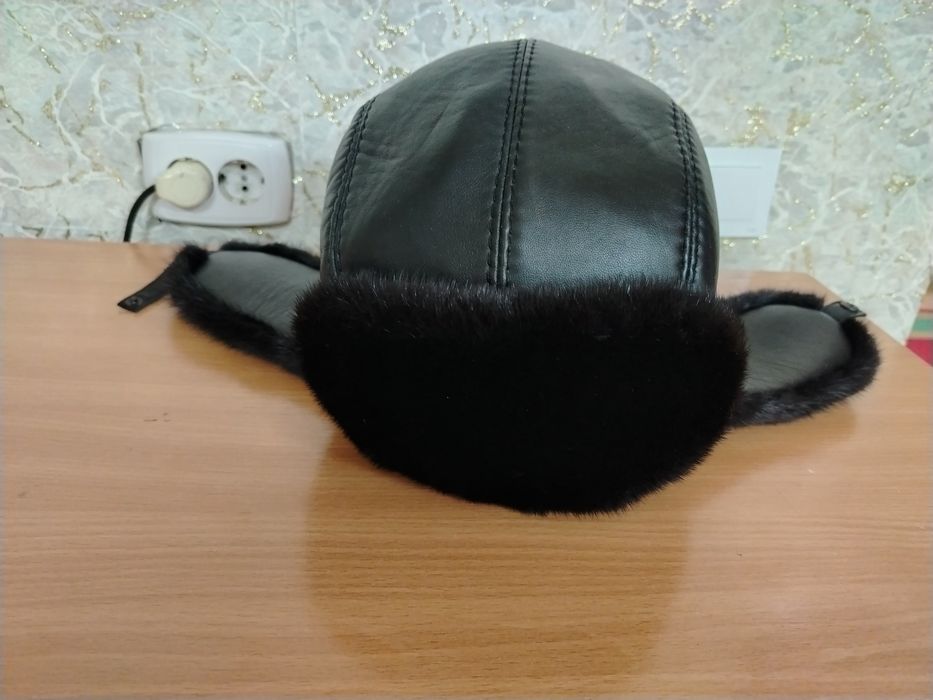 Шапка ушанка норковая