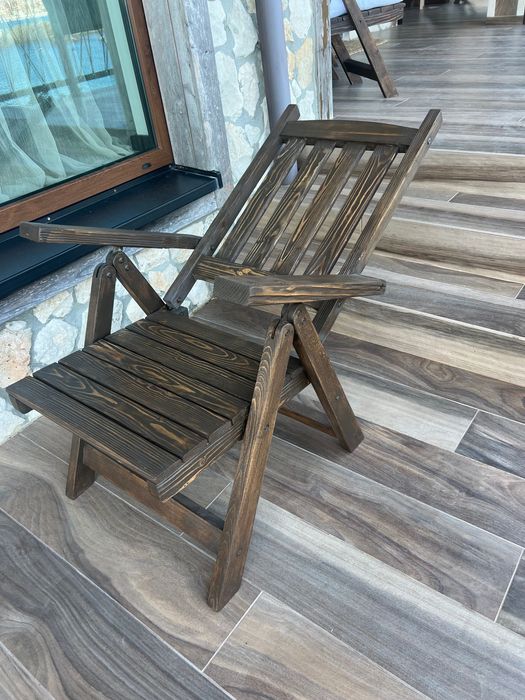 Дървени градински столове с механизъм за регулиране на облегалката